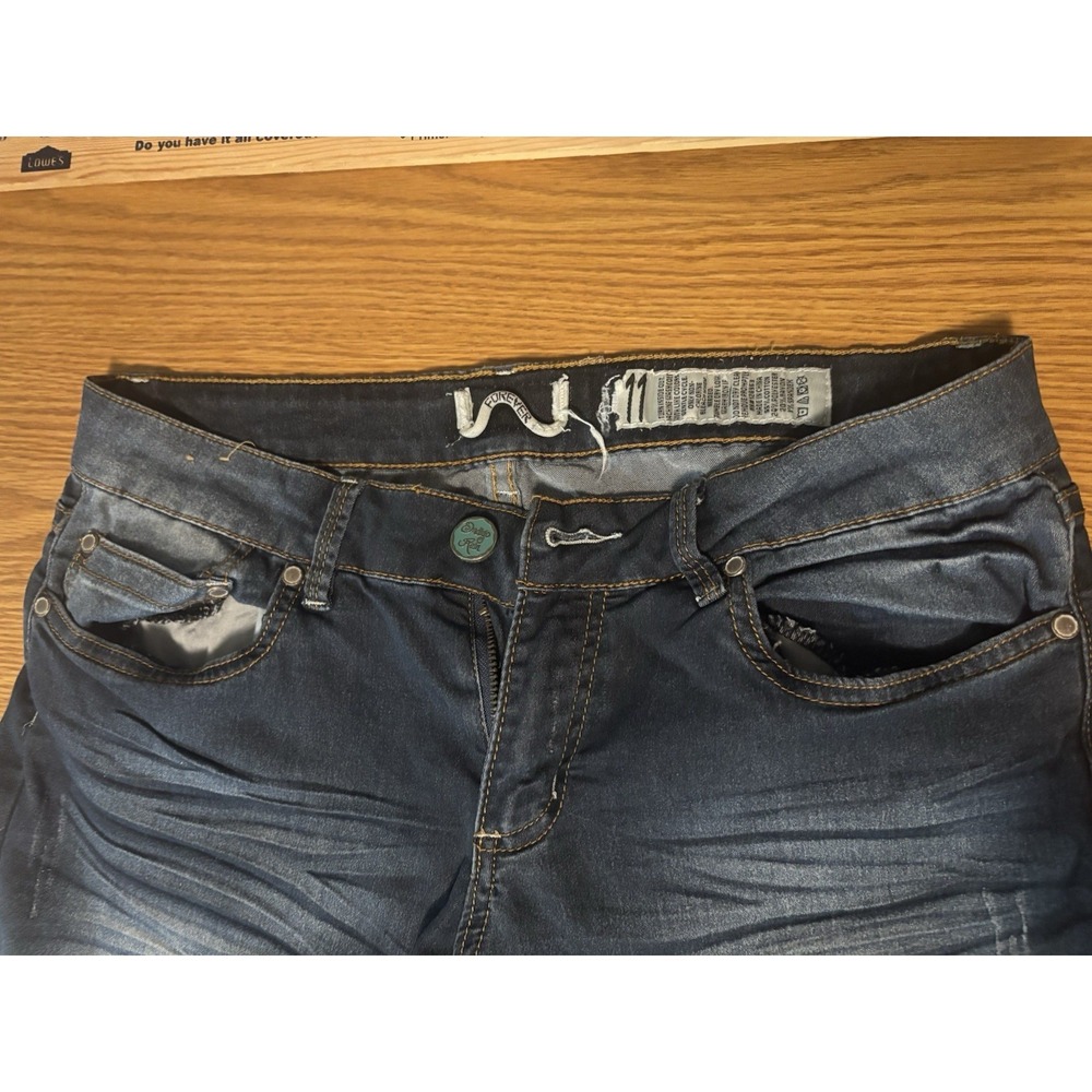 Lot -2 Pair Of Indigo Reign Size 11 Forever Cuffed Capris Med &Dark Wash Preown